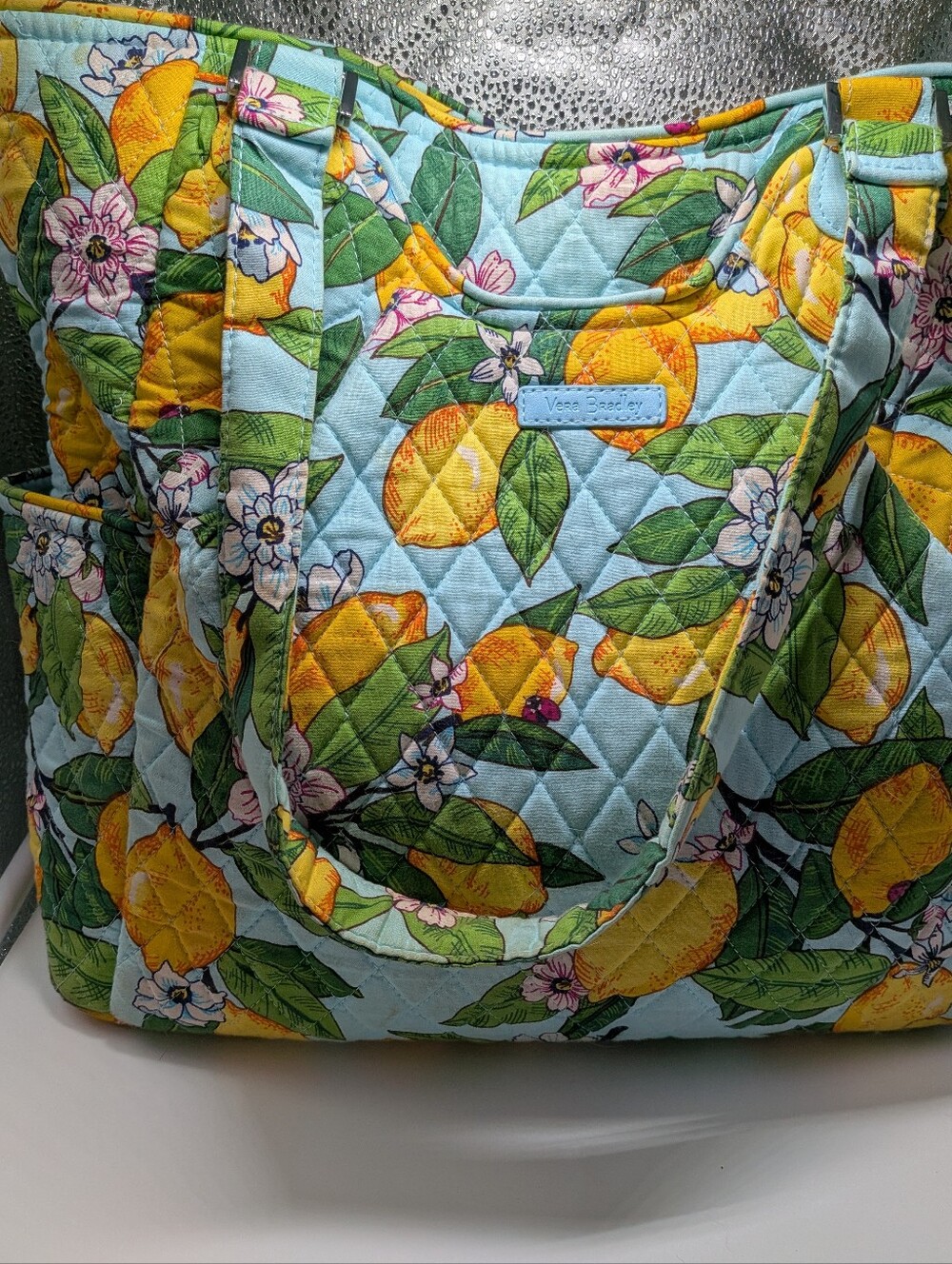 EUC Vera Bradley Large Glenda Tote Lemon Grove